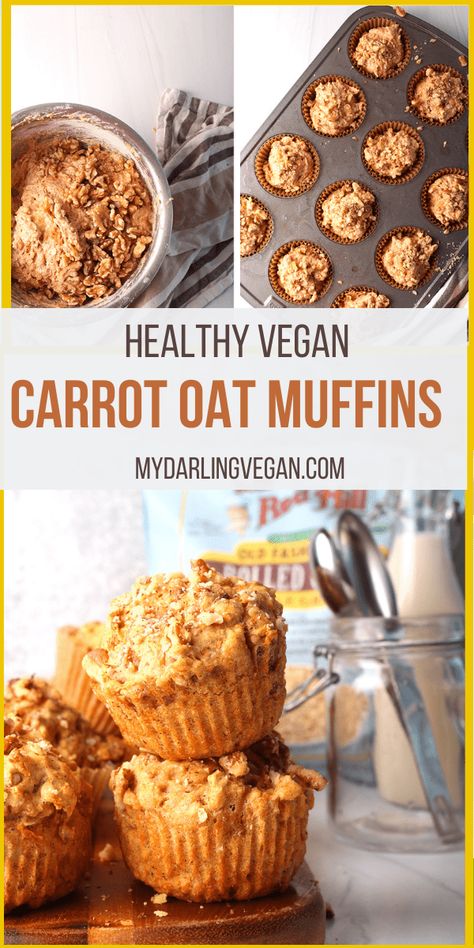 Vegan Breakfast Baked Goods, Healthy Vegan Breakfast Muffins, Vegan Breakfast Buffet, Gluten Free Carrot Muffins Healthy, Vegan Oat Muffins, Carrot Oatmeal Muffins Healthy, Vegan Carrot Muffins Healthy, Oatmeal Carrot Muffins, Carrot Protein Muffins