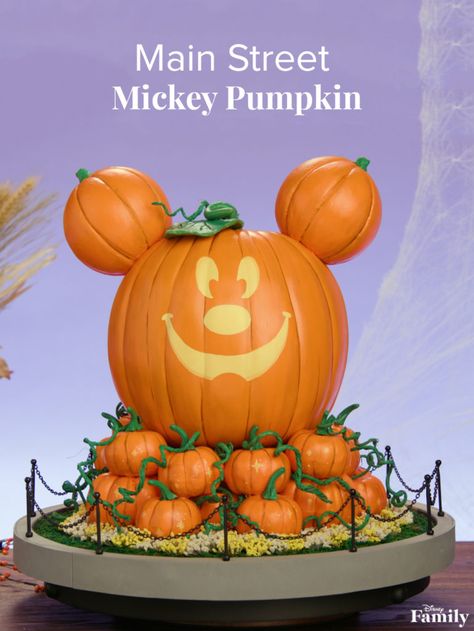 Bring the Halloween Magic Home! DIY Main Street Mickey Pumpkin – DisneyTips.com Styrofoam Ball Crafts, Casa Disney, Disney Halloween Decorations, Disney Halloween Parties, Mickey Mouse Pumpkin, Mickey Pumpkin, Halloween Pumpkins Painted, Craft Board, Mickey Halloween