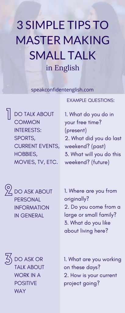 Professional English. Boost your small talk skills for work with these common questions. Get more in the online lesson at https://www.speakconfidentenglish.com/making-small-talk/?utm_campaign=coschedule&utm_source=pinterest&utm_medium=Speak%20Confident%20English%20%7C%20English%20Fluency%20Trainer&utm_content=3%20Simple%20Tips%20to%20Master%20Making%20Small%20Talk%20in%20English  https://www.speakconfidentenglish.com/making-small-talk/?utm_campaign=coschedule&utm_source=pinterest&utm_medium=Spea Small Talk At Work, How To Talk More Professional, How To Make Small Talk With Strangers, How To Small Talk, How To Make Small Talk, Small Talk Questions, Talking Tips, Professional English, Favorite Questions