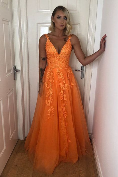 Formal Dresses Yellow, Yellow Prom Dresses, Prom Dresses V Neck, Yellow Prom, Orange Prom Dresses, Professional Dress, Prom Dresses Yellow, Lace Formal Dress, Prom Outfits