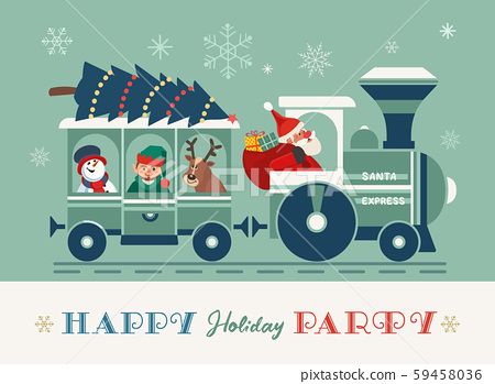 Christmas Gift Vector, Candy Train, Train Vector, Party Vector, Train Illustration, Santa Express, Christmas Gingerbread Cookies, Winter Holiday Decorations, Gift Vector