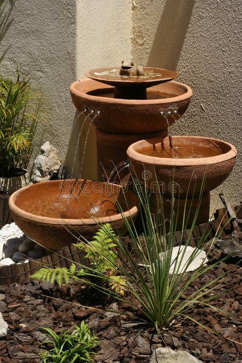 Water feature. In garden , #AD, #Water, #feature, #garden #ad Bowl Water Feature, Bowl Fountain, Diy Garden Landscaping, Stone Water Features, Water Therapy, Garden Water Fountains, Garden Water Feature, Indoor Water Fountains, Tiered Garden