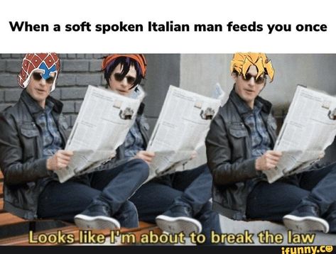 When a soft spoken Italian man feeds you once – popular memes on the site iFunny.co #jojosbizarreadventure #animemanga #jojosbizarreadventure #when #soft #spoken #italian #man #feeds #once #pic Giorno Giovanna Black Suit, Bad Humor, Soft Spoken, Jojo's Bizarre Adventure Anime, Jojo Memes, Jojo Anime, Italian Men, Anime Memes Funny, Black Suit