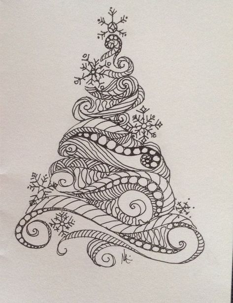 A Zentangle Christmas tree - one of several I drew.2015 | Christmas tree drawing, Tree doodle, Christmas sketch Christmas Dangle Art, Christmas Card Zentangle, Zentangle Christmas Art, Christmas Zentangle Cards, Winter Zentangle Ideas, Christmas Tree Zentangle Patterns, Christmas Zentangle Ideas, Doodle Christmas Tree, Zen Tangle Christmas