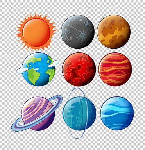 Planets In Solar System, Solar Planets, Solar System Clipart, Solar System Images, Planet Vector, Science Experiments For Preschoolers, Different Planets, Solar System Planets, Space Birthday Party