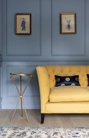 Blue Living Room Panelling, Panelled Walls Living Room Modern, Blue Panelling Living Room, Panelled Dining Room, Modern Regency, Regency Interior, Panels Design, Living Room Panelling, Maida Vale