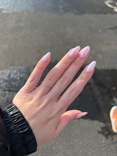 Baby Pink Chrome Nails, Baby Pink Chrome, Almond Nails Pink, Oval Acrylic Nails, Pink Chrome Nails, Baby Pink Nails, Spring Acrylic Nails, Gel Acrylic Nails, Pink Chrome