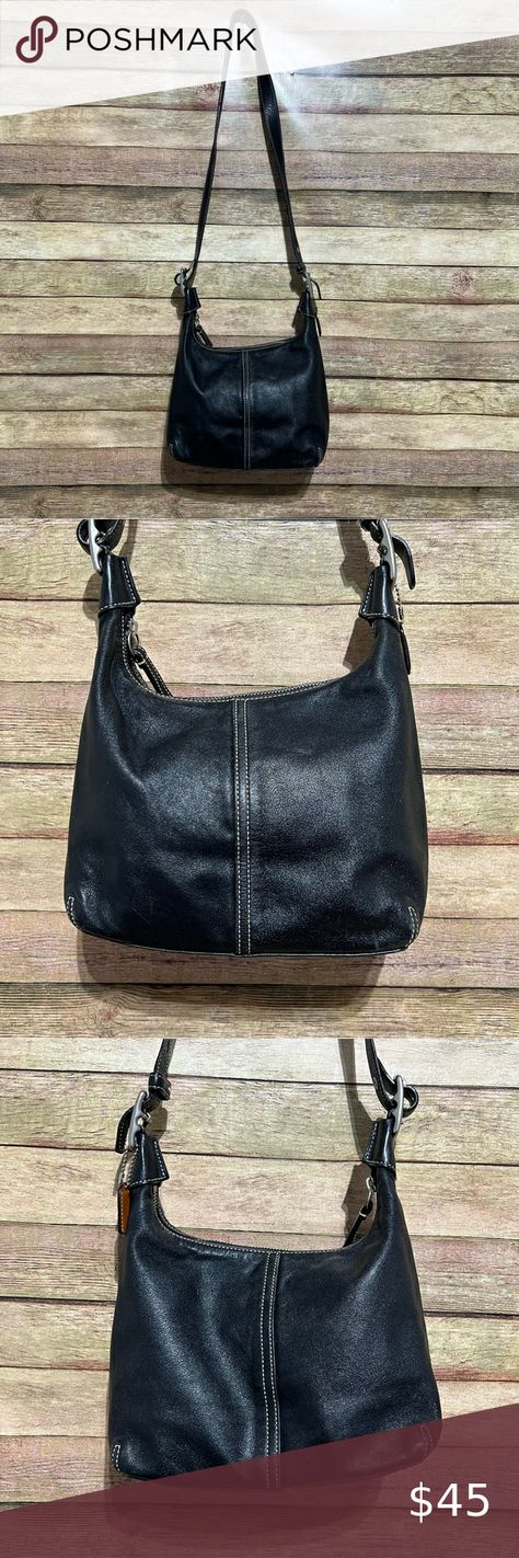 Coach Black Leather Laurel Shoulder Bag Coach Handbags, Black Leather, Shoulder Bag, Handbags, Leather, Black