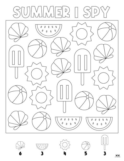 Choose from 4 Summer I Spy printables for a great activity for your little ones during those summer months without school. Print from home. 100% FREE! Summer Calendar, Summer Worksheets, Apron Sewing, Activity Sheets For Kids, Summer Printables, Summer Coloring Pages, Apron Sewing Pattern, Printables For Kids, Printables Free Kids