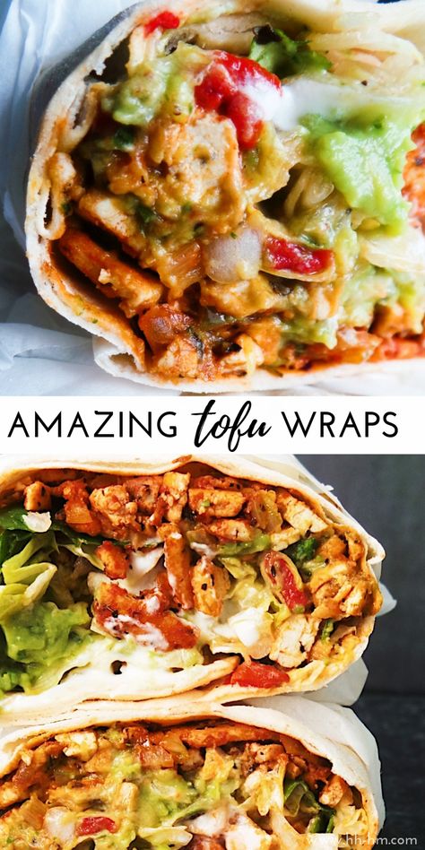 Tofu Wraps, Wraps Recipes Easy, Cooking Tofu, Pasta Vegetariana, Easy Vegan Recipes, Vegan Wraps, Granola Bar, Easy Vegan Dinner, Diner Recept