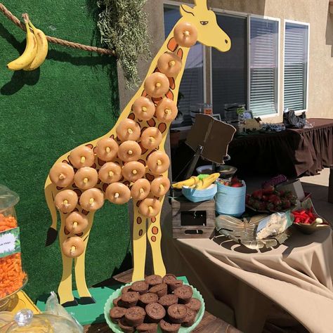 Outdoor Jungle Party, Wild Animal Themed Birthday Party, Welcome 2 The Jungle Birthday Party, Safari 3rd Birthday Party, Wild Party Decorations, Giraffe Theme Birthday Party, Safari Pinata, Safari Birthday Party Ideas, Giraffe Birthday Parties