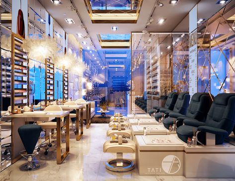 COCO CHELSEA Nail & Beauty spa on Behance Luxury Nail Salon, Massage Room Design, Salon Design Ideas, Nail Salon Interior Design, Nail Salon Interior, Nail Salon And Spa, Spa Interior Design, Hair Salon Interior, Salon Suites Decor