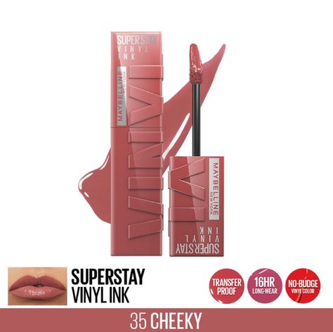 MAYBELLINE New York Super Stay Vinyl Ink Longwear No-Budge Liquid Lipcolor Makeup, Highly Pigmented Color and Instant Shine, Cheeky, Rose Nude Lipstick, 0.14 fl oz, 1 Count Maybelline Cheeky, Maybelline Vinyl Ink Cheeky, Vinyl Ink Maybelline Peppy, Maybelline Super Stay Vinyl Ink Peachy, Maybelline Vinyl Ink Witty, Maybelline Vinyl Ink Lippy, Maybelline Super Stay Vinyl Ink, Officer Party, Maybelline Lipstick