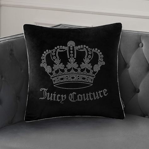 PRICES MAY VARY. 100% Polyester; 100% Polyester Inserts UNIQUE DESIGN: Add some subtle glam to your home with the Juicy Couture Velvet Gothic Rhinestone Crown Throw Pillow. This soft pillow features the Juicy Couture logo in gothic letters and a regal crown, both in sparkly rhinestones. PREMIUM HOME DECOR: Juicy Couture pillows include both the pillow cover and cushion insert. Adds the perfect touch to your living room or bedroom furniture. Use as decorative pillows for your bed or as throw pill Juicy Couture Pillows, Juicy Couture Decor, Juicy Couture Pillow, Rhinestone Pillows, Juicy Couture Room Decor, Y2k House Decor, Juicy Couture Room, Grunge Bedroom Decor, Wedding Upstyles