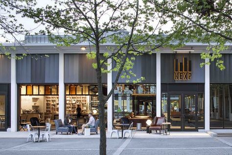 Retail Facade, Retail Architecture, Restaurant Exterior, Shop Facade, La Marzocco, Facade Cladding, Retail Park, Mall Design, Commercial Street