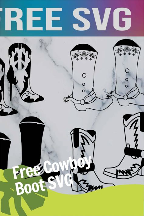 Cowboy Boot Silhouette, Cowboy Boot Svg Free, Cowboy Svg Free, Cowboy Boots Svg Free, Cowboy Boots Svg, Cowboys Svg Free, Free Svg Fonts, Circuit Crafts, Cricut Projects Beginner