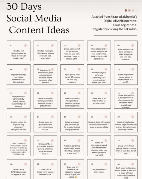 Under Highlights, Content Ideas, Make A Video, Media Content, Of Ideas, Each Day, Reading Lists, 30 Day, A Photo