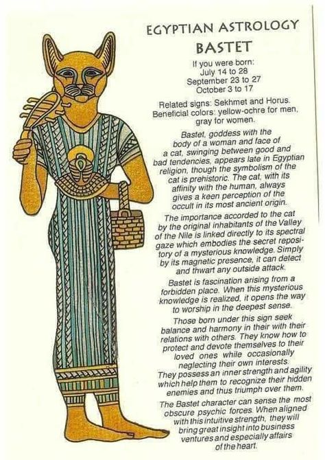 Egyptian Zodiac Signs, Egyptian Astrology, Bastet Goddess, Starověký Egypt, Ancient Egypt Gods, Egiptul Antic, Egyptian Deity, Ancient Egyptian Gods, African Spirituality