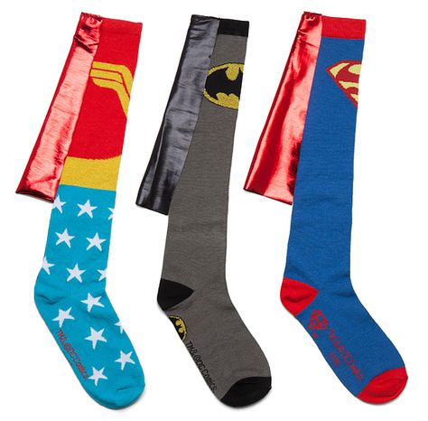 Superhero Caped Socks Superman Socks, Superhero Socks, Superman Cape, Nerdy Decor, Wonder Woman Design, Batman Cape, Geek Glasses, Super Hero Outfits, Superhero Capes