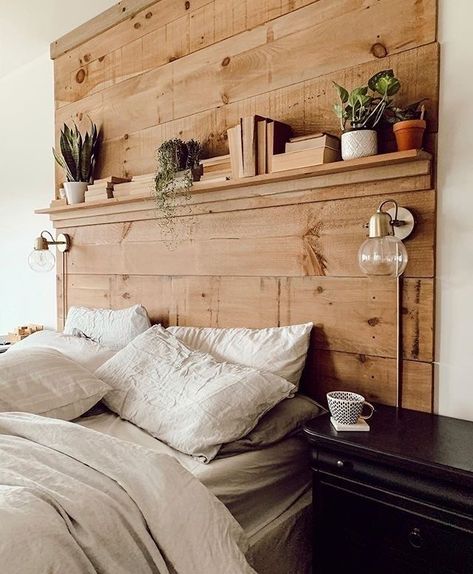 Half Sheet Rock Half Wood Walls, Farmhouse Shelves Decor, Farmhouse Shelf, Diy Platform Bed, Farmhouse Shelves, Red Eye, Bedroom Headboard, Bed Ideas, Bedroom Designs