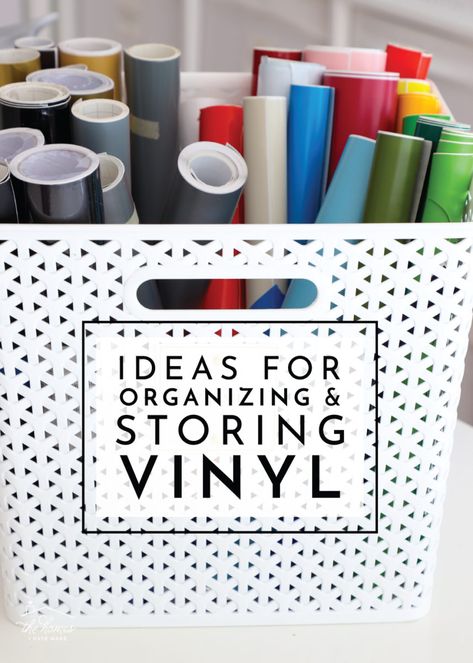 Diy Cricut Vinyl Holder, Storing Vinyl Scraps, How To Organize Cricut Vinyl, Ways To Store Vinyl Rolls, Circuit Vinyl Storage, Storage For Cricut Supplies, How To Store Cricut Vinyl, Organize Vinyl Rolls, Cricket Storage Ideas