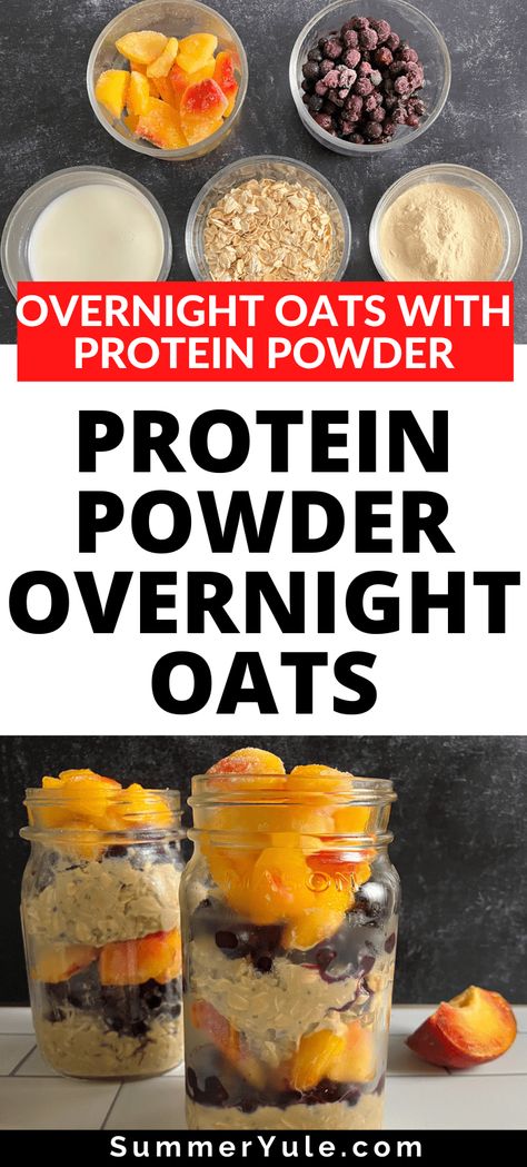 Overnight Oatmeal With Protein Powder, Overnight Oats For Muscle Gain, Overnight Oats With Whey Protein, Cse Protein Powder Recipes, Protein Powder Overnight Oats Healthy, Overnight Oats Healthy Protein Powder, High Protein Low Cal Overnight Oats, Orgain Protein Powder Recipes, Protein Powder Overnight Oats