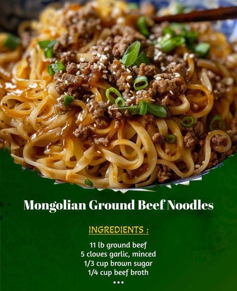 Spice Crafted Mongolian Ground Beef Noodles, Ground Beef Noodles, Mongolian Ground Beef, Stir Fry Noodles Recipe, Fried Noodles Recipe, Beef Noodles, Stir Fry Noodles, Mongolian Beef, Beef Stir Fry