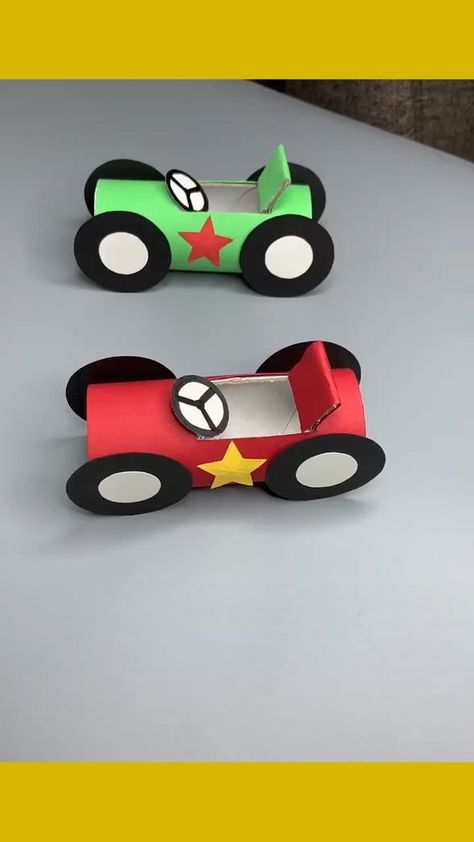 Cars Preschool, Transportation Crafts, Kraf Kertas, Hand Crafts For Kids, Origami Crafts Diy, Diy Crafts For Kids Easy, Fun Easy Crafts, Toddler Learning Activities, Paper Crafts Diy Tutorials