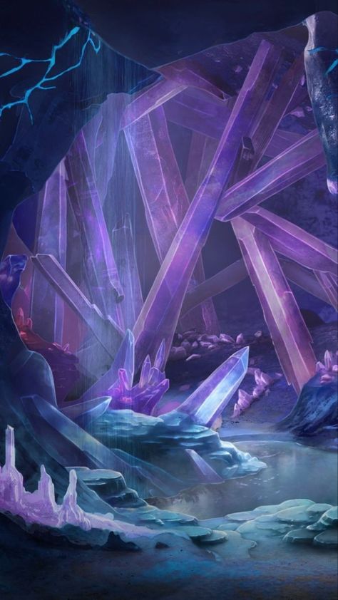 Giant Crystal Fantasy Art, Crystal Cave Fantasy Art, Crystal City, Fantasy Background, Crystal Cave, Landscape Concept, Fantasy Places, Fantasy Map, Fantasy Art Landscapes