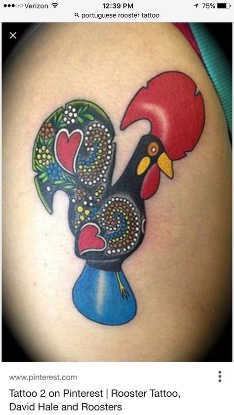 . Portuguese Rooster Tattoo, Portuguese Symbols, 2014 Tattoo, Mental Instability, Rooster Tattoo, The Azores, Traditional Tattoos, Fame Dr, Skin Art