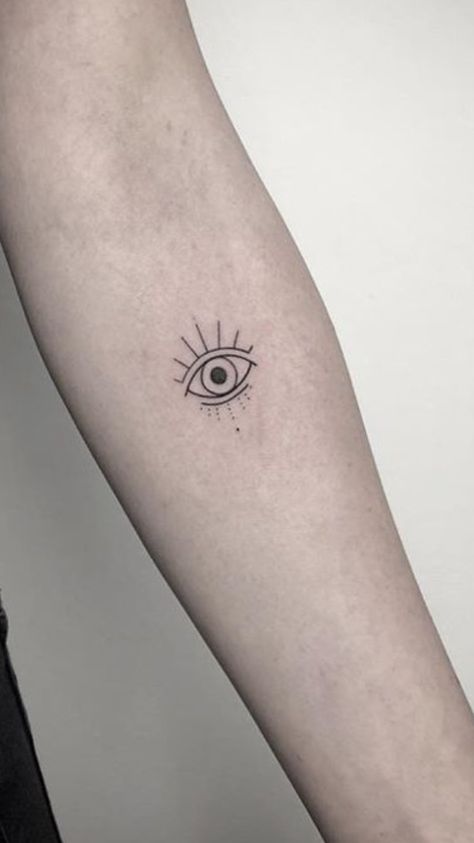 Protection Eye Tattoo, Small Words Tattoo, Tattoo 2017, Cute Finger Tattoos, All Black Tattoos, Evil Eye Tattoo, Boho Tattoos, Elements Tattoo, Simple Tattoo Designs