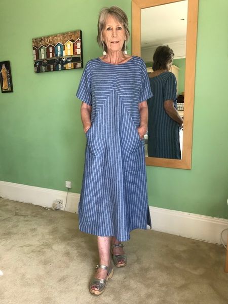 Dress Patterns With Pockets, Dress With Pockets Pattern, House Dress Sewing Pattern, Sew Linen Dress, Dress Patterns Free Sewing, Spring A-line Maxi Dress With Relaxed Fit, Indie Sewing Patterns Women, Dress Sewing Patterns Free Women, Free Size Cotton Maxi Dress With V-neck