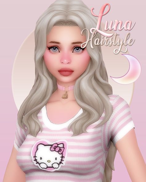 Luna Hairstyle | JellyPaws on Patreon My Little Pony Hair, Sims 4 Nails, Los Sims 4 Mods, Sims 4 Bedroom, Free Sims 4, Sims 4 Mm Cc, Tumblr Sims 4, Sims 4 Cc Folder, Long Hairstyle