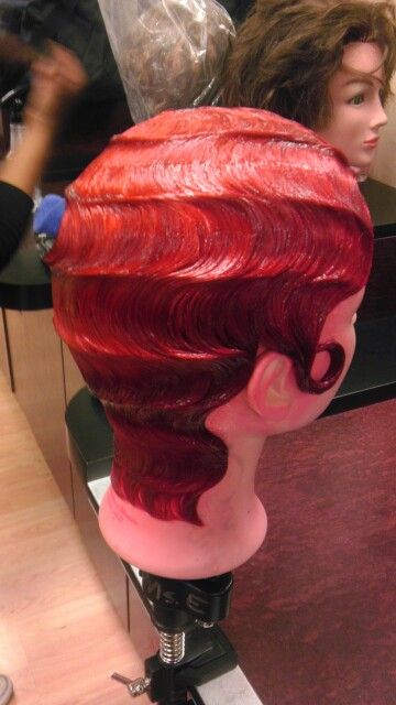 Burgundy Fingerwaves, Finger Wave Wig, Red Finger Waves, Red Finger Waves Black Women, Red Hair Finger Waves, Finger Wave Curls Long Hair, Wet Finger Waves Long Hair, Finger Waves Short Hair, Finger Waves