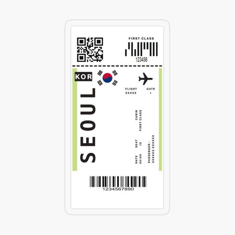 Get my art printed on awesome products. Support me at Redbubble #RBandME: https://www.redbubble.com/i/sticker/Aesthetic-south-korea-fly-ticket-sticker-and-phone-cases-by-Flattyart/96750749.O9UDB?asc=u South Korea Plane Ticket, South Korea Flight Ticket, Aesthetic Ticket Sticker, Korea Ticket Flight, Korea Stickers Printable, Korean Language Stickers, Fly To Korea, Tiket Ke Korea, Korea Plane Ticket