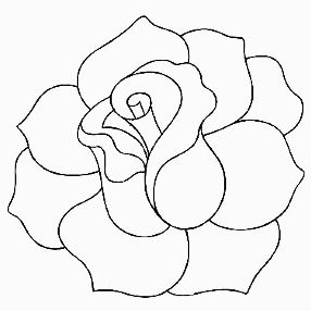 Outlined Flower Painting, Simple Rose Outline, Flower Outline For Painting, Rose Embroidery Pattern Free Printable, Flower Templates Printable Free Pattern Rose, Rose Outline Drawing, فن الرسم بالمسامير, Flower Pattern Drawing, Seed Bead Jewelry Patterns