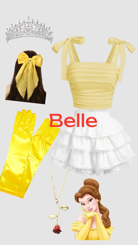 Belle Costume Teen Girl, Simple Belle Costume, Belle And Aurora Costume, Last Minute Princess Costume, Disney Easy Costumes, Disney Princess Costumes For Teens, Diy Belle Costume Women, Belle Disney Outfit, Belle Outfit Ideas Disney