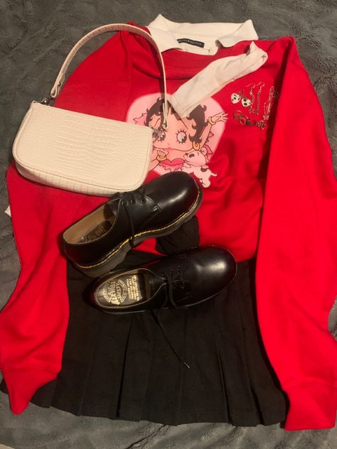 Betty Boop Outfits Aesthetic, Betty Boop Sweatshirt, Betty Boop Aesthetic Outfit, Betty Boop Outfits, Low Docs, Betty Boop Aesthetic, Brandy Aesthetic, Brandy Melville Outfits, Sweatshirt Aesthetic