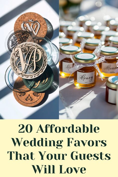 20 Affordable Wedding Favors Your Guests Will Appreciate Fall Wedding Favor Ideas, Christian Wedding Favors, Wedding Party Favors Diy, Personalized Coasters Wedding, Cheap Wedding Favors, Affordable Wedding Favours, Wedding Favour Jars, Mini Photo Frames, Inexpensive Wedding Favors