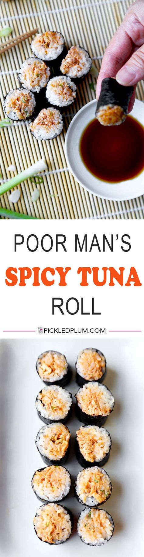 Poor Man's Spicy Tuna Roll - A kid friendly Poor Man’s Spicy Tuna Roll Recipe you can easily make with everyday pantry ingredients! Ready in 10 minutes from start to finish. Spicy Tuna Roll Recipe, Poor Mans Recipes, Fish Appetizers, Fried Tuna, Tuna Roll, Spicy Tuna Roll, Cream Roll, Pantry Ingredients, Easy Healthy Dinner Recipes