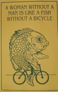 Você não precisa de homem pra ser feliz! Riding A Bicycle, The Words, A Man, A Woman, Fishing, Bicycle, Fish, Green