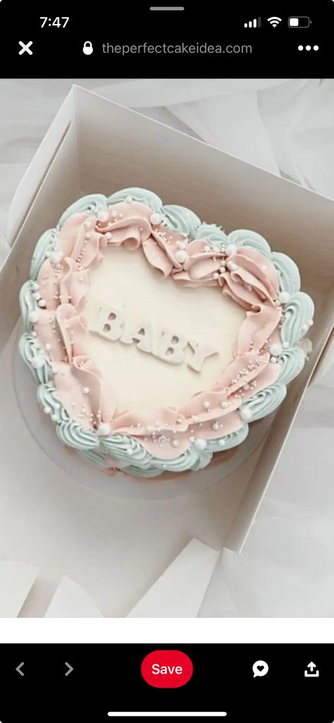 Gender Real Cakes, Gender Reveal Cake Inside, Gender Reveal Cake Ideas Simple, Simple Gender Reveal Cake, Saving For Baby, Gender Reveal Cake, Sweet Cheeks, Cute Birthday Cakes, Baby Cake