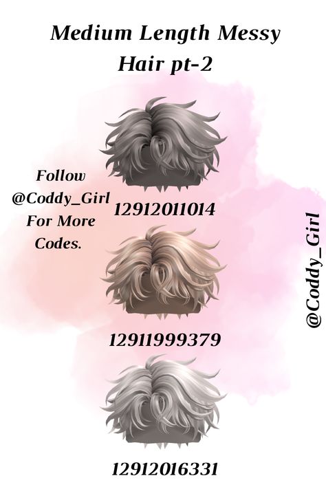 Messy Hair Roblox Code, Boy Hire Style, Medium Length Messy Hair, Bloxburg Avatar, Blonde Hair Roblox, Boy Codes, Messy Hair Boy, Yk2 Outfits, Emo Outfit Ideas