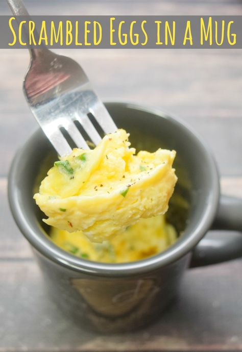 Need breakfast and only have a microwave? See how easy it is to make scrambled eggs in a mug or cup. Make it your own with cheese, veggies, and more, and turn it into an omelet in a mug! Eggs In A Mug, Eggs Microwave, Mug Meals, Microwave Scrambled Eggs, Easy Scrambled Eggs, Microwave Mug Recipes, Cheesy Scrambled Eggs, Veggie Omelet, Microwave Mug