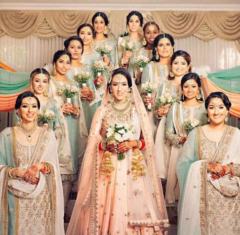 Outfits inspiration for bridesmaids | Sister of the bride outfit ideas | Bride's BFFs | Ivory and white punjabi suit | Pastel weddings | Coordinated outfits for bridesmaids | Indian Bridesmaids | Source: Pinterest | Every Indian bride’s Fav. Wedding E-magazine to read. Here for any marriage advice you need | www.wittyvows.com shares things no one tells brides, covers real weddings, ideas, inspirations, design trends and the right vendors, candid photographers etc Indian Wedding Bridesmaids, Bridesmaid Indian, Bridesmaid Dresses Indian, Bridesmaid Poses, Bridesmaid Photoshoot, Indian Bridesmaid Dresses, Indian Bridesmaids, Wedding Dress Pictures, Dresses Indian