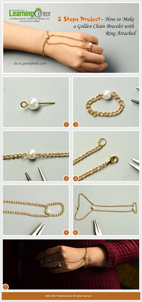 Ring Attached To Bracelet, Ring Bracelet Chain Diy, Ring With Bracelet Attached, Diy Bracelets Chain, Bracelet With Ring Attached, Bracelet With Ring, Chain Bracelet Diy, Handmade Ceramic Jewelry, Finger Bracelets