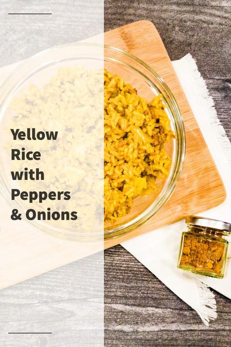 Yellow Rice With Peppers And Onions, Rice With Peppers And Onions, Rice With Peppers, Yellow Rice Recipe, Yellow Rice Recipes, Cook Kitchen, Rice Mix, Yellow Rice, Garlic Olive Oil