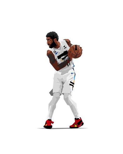 Kyrie Irving Artwork, Kyrie Irving Poster, Basketball Art Wallpaper, Pfp Basketball, Nba Illustration, Basketball Artwork, Basketball Drawings, Nba Artwork, Nba Shirt