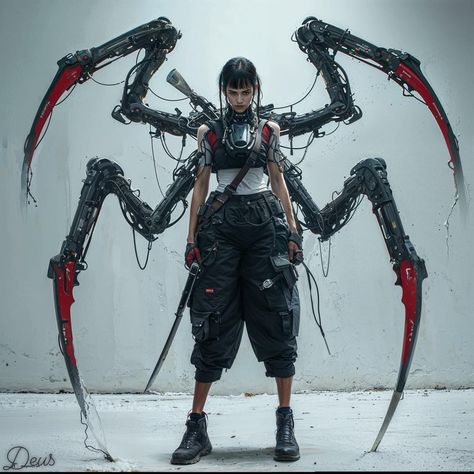 Cyberpunk Poses References, Cyberpunk Assassin Character Art, Cyberpunk Poses, Cyberpunk Character Concept, Cyberpunk Concept Art Character, Sci Fi Oc, Spider Character, Big Robot, Cyberpunk Inspiration