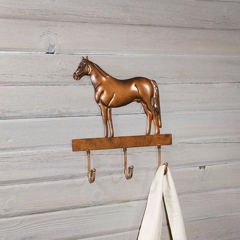 Copper Horse Wall Hooks 72806 Country Western Home Decor, Country Western Home, Country Baths, Metal Lettering, Unusual Home, Western Home, Hook Wall, Western Homes, Horse Wall